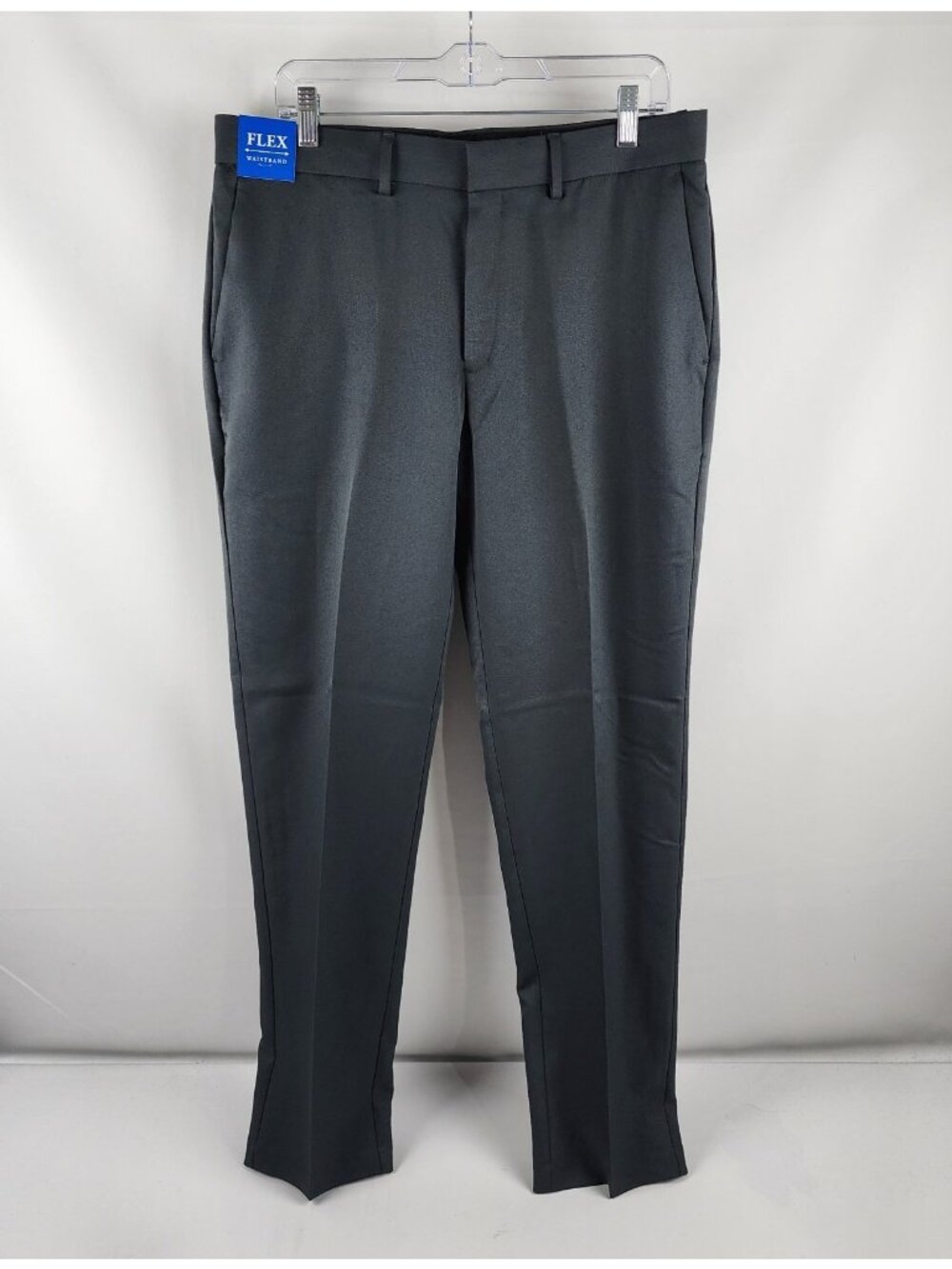 Haggar Premium Dress Pants Mens 34x32 Black Slim Straight Heathered NWT